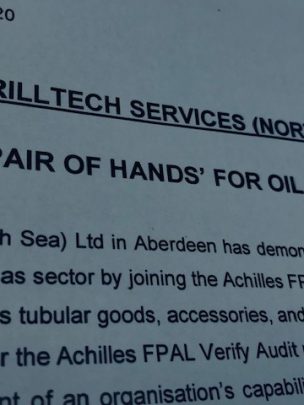 Achilles FPAL: Drilltech Services (North Sea) Ltd, a ‘Safe Pair of Hands’ for Oil and Gas Buyers.